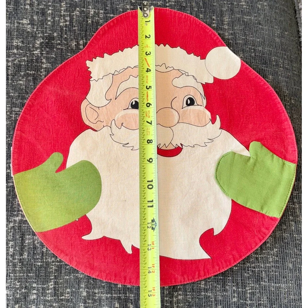 Trim A Home Santa Claus Placemats Set of 6 Red Green Christmas Decor